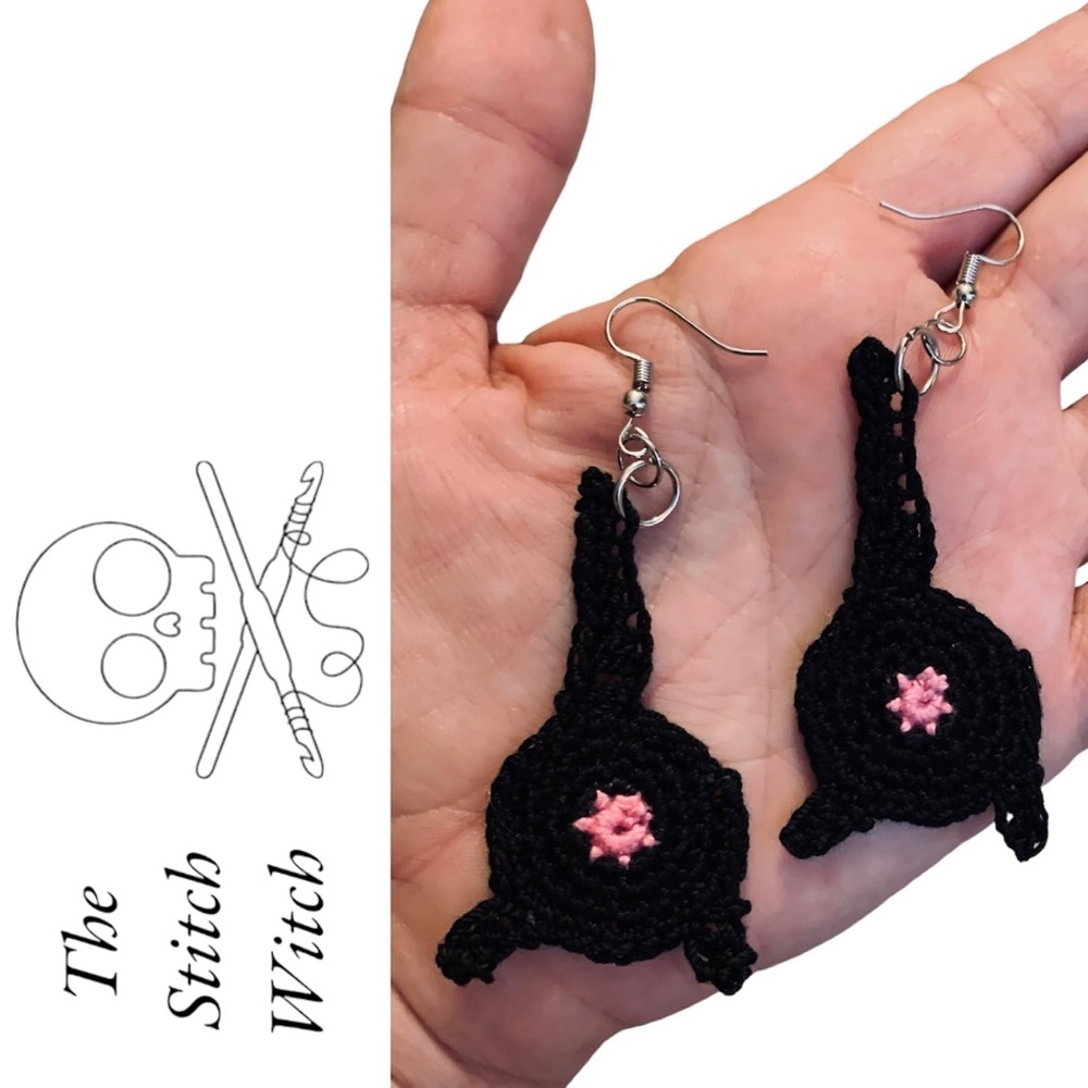 CROCHETED Kitty Butt Earrings